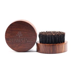 Mahogany beard brush black pig hair